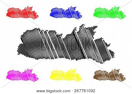 Meghalaya (states And Union Territories Of India, Federated States, Republic Of India) Map Vector Il