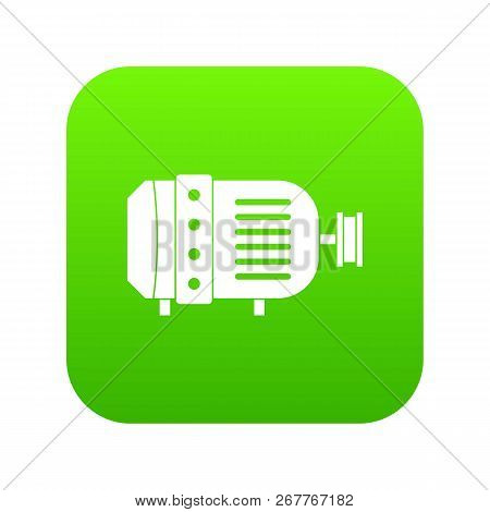 Electric Motor Icon Digital Green For Any Design Isolated On White Vector Illustration