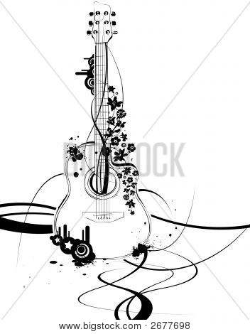 Vektor sechs Gitarrensaiten, Musikinstrument