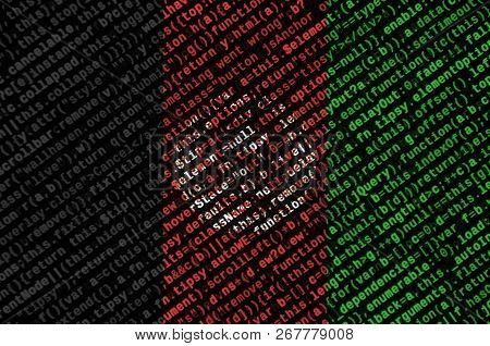 Afghanistan Flag Is Depicted On The Screen With The Program Code. The Concept Of Modern Technology A