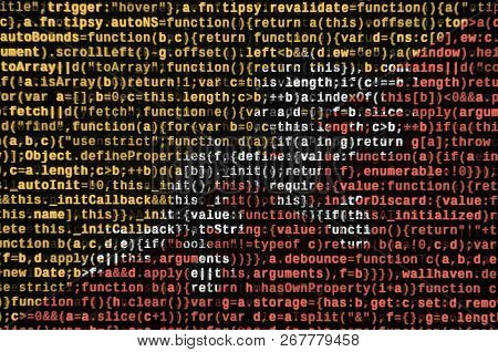 Bhutan Flag  Is Depicted On The Screen With The Program Code. The Concept Of Modern Technology And S