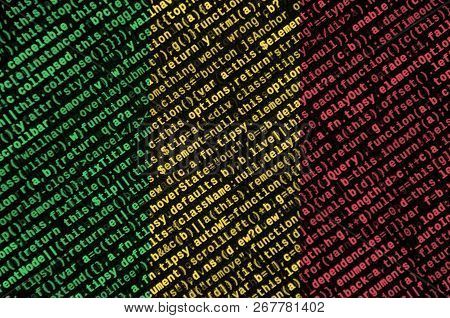 Mali Flag  Is Depicted On The Screen With The Program Code. The Concept Of Modern Technology And Sit
