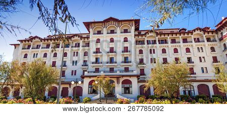 Apartment Building In Hendaye, France. Former Grand Hotel Eskualduna.