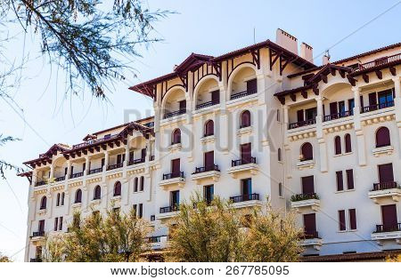 Apartment Building In Hendaye, France. Former Grand Hotel Eskualduna.