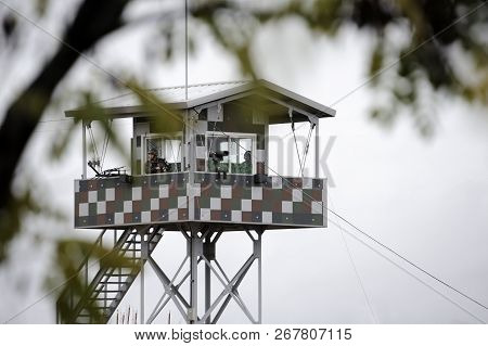 Imjingak, South Korea-november 14, 2015; Dmz Zone (south Korea): Observation Building With Soldiers 