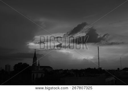 The Hurricaneis Finaly Approaching Over Camaguey, Cuba What Later Was Hurricane Joaquin