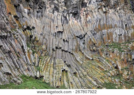 Arctic rocks background - basalt or touchstone formations
