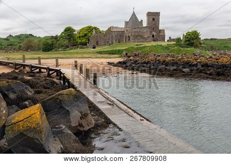 Landing-stage Inchcolm Island In Firth Of Forth Near Scottish Edinburgh