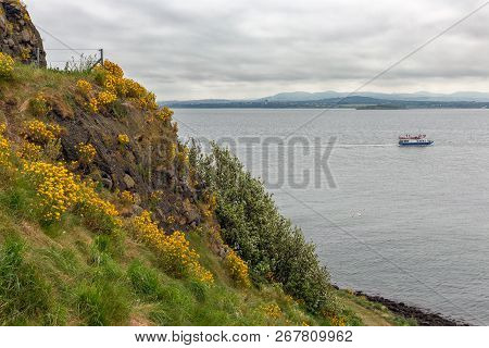 View Form Inchcolm Island At Launch Sailing Near Scottish Edinburgh
