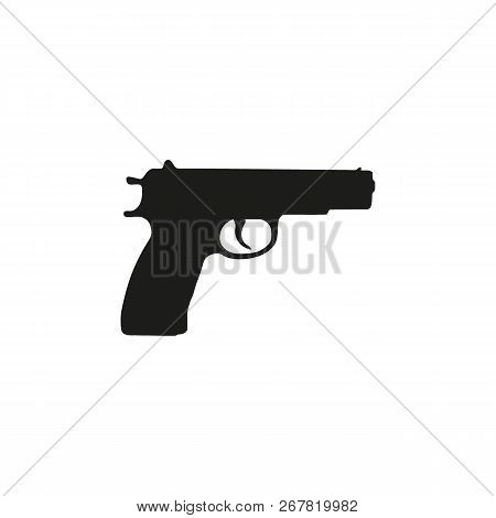 Pistol Gun Icon Vector Illustration On The White Background.