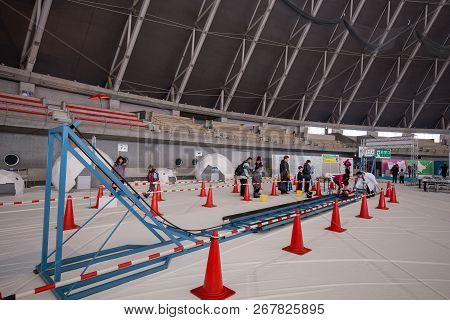 Tsudome Site Of Sapporo Snow Festival, In Sapporo, Japan - February 2018 : The 69th Sapporo Snow Fes