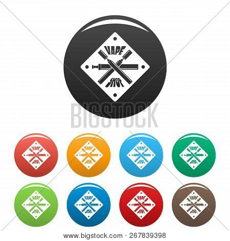 Vape Shop Icons Set 9 Color Vector Isolated On White For Any Design