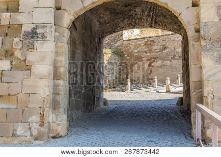 Entrance Arch To The Fortress Sweats In The City Of Lleida. Catalonia Spain