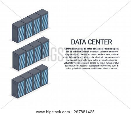 Data Center Cloud Connection Hosting Server Computer Information Database Synchronize Technology. Ve