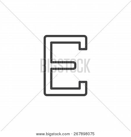 Epsilon Letter Outline Icon. Linear Style Sign For Mobile Concept And Web Design. Greek Alphabet Sym