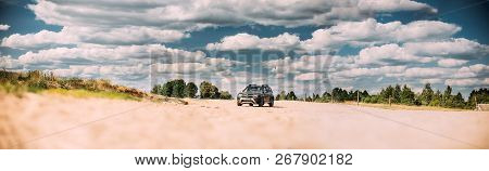 Gomel, Belarus - June 13, 2018: Renault Duster Or Dacia Duster Suv In Countryside Landscape. Duster 