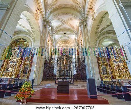 Lucerne, Switzerland - April 2017: St Leodegar Church Interior