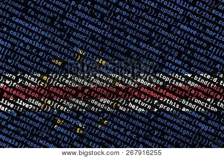Cabo Verde Flag  Is Depicted On The Screen With The Program Code. The Concept Of Modern Technology A