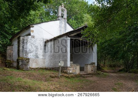 Old Chapel San Lazaro In The Forest Of Padraira, Camino De Santiago Close To Grandas De Salime, Astu