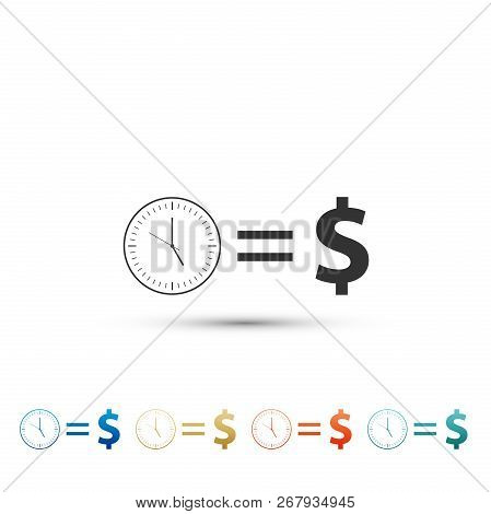 Time Is Money Sign Icon Isolated On White Background. Money Is Time. Effective Time Management. Conv