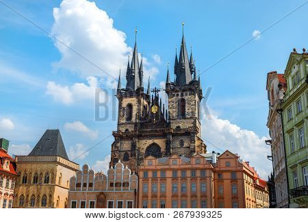 Tynsky Cathedral At Summer Day In Prague