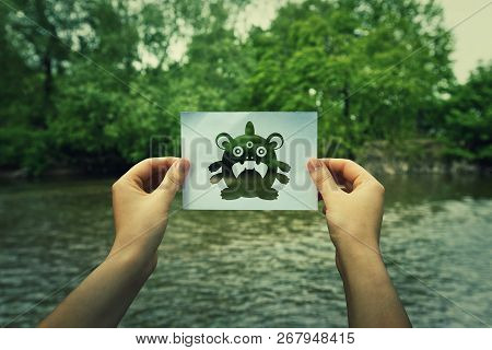 Viruses And Environmental Pollution Cause Of Genetic Mutation And Heritable Dna Damage As Woman Hand