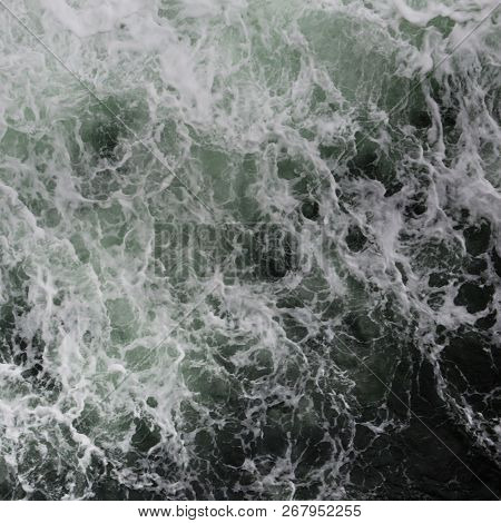 Big Water Splash Seen From Above A Boat