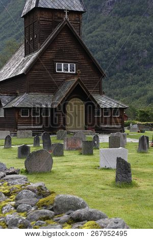 The 13th Century Old Roldal Stave Church (roldal Stavkyrke)