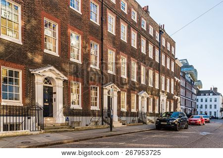 London. November 2018. A Typical Street In Westminster In London
