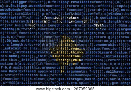 Kosovo Flag  Is Depicted On The Screen With The Program Code. The Concept Of Modern Technology And S