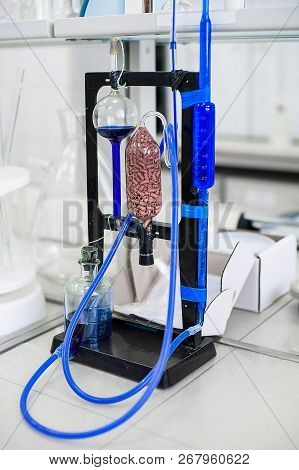 Hempel Device. Stationary Oxygen Gas Analyzer. Laboratory Analysis Equipment. Chemical Laboratory, G