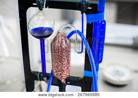 Hempel Device. Stationary Oxygen Gas Analyzer. Laboratory Analysis Equipment. Chemical Laboratory, G