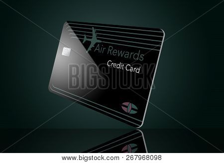 Here Is A Mock Air Miles Reward Credit Card That Features A Plane In The Design. The Card Is Green O