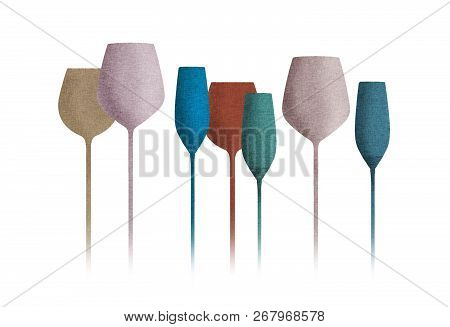 Long Stem Glassware With A Textured Color Finish Is Seen In This Illustration.