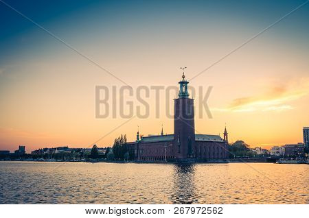 Stockholm City Hall (stadshuset) Tower Building Of Municipal Council And Venue Of Nobel Prize On Kun