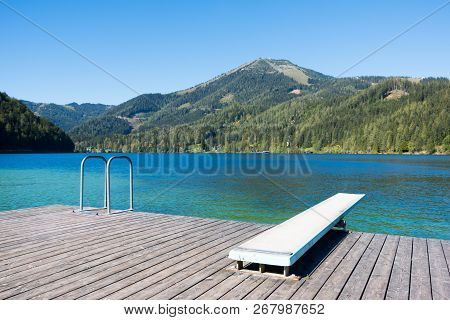 Swimming Time On The Lake Erlaufsee, Mariazell, Austria