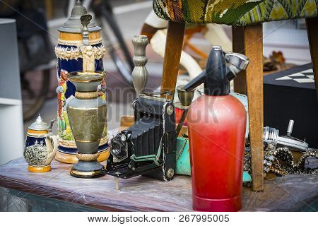 Tel Aviv-jaffa, Israel - 24 November 2017:street Flea Market Of Old Things And Antiques In The Old D