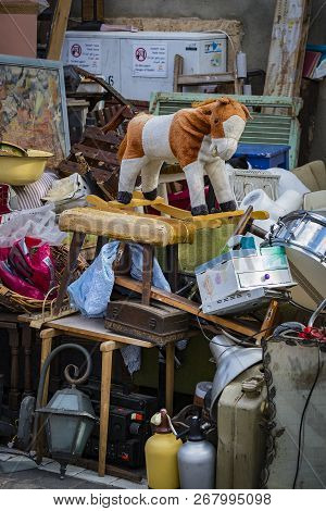 Tel Aviv-jaffa, Israel - 24 November 2017:street Flea Market Of Old Things And Antiques In The Old D