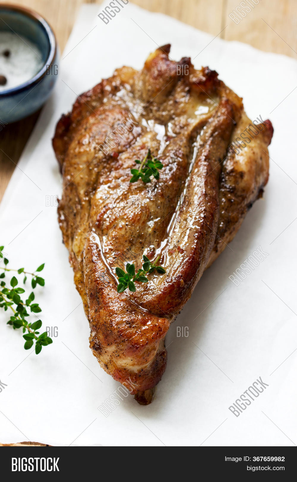 Baked Pork Shoulder On Image Photo Free Trial Bigstock