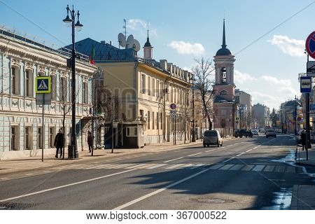 Moscow, Street Bolshaya Ordynka, 39, Russia - February 22, 2020: Temple Of The Iveron Icon Of The Mo