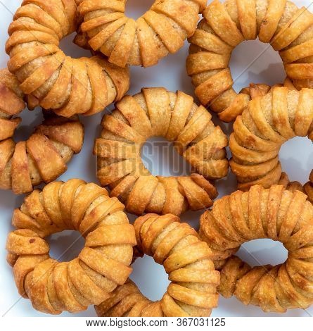 Fresh Ring Kachori, A Homemade Spicy Indian Snack Common In Places With Indian Diaspora And Other So
