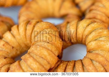 Fresh Ring Kachori, A Homemade Spicy Indian Snack Common In Places With Indian Diaspora And Other So