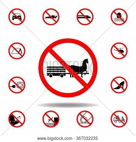 Forbidden Horse Icon On White Background. Set Can Be Used For Web, Logo, Mobile App, Ui, Ux