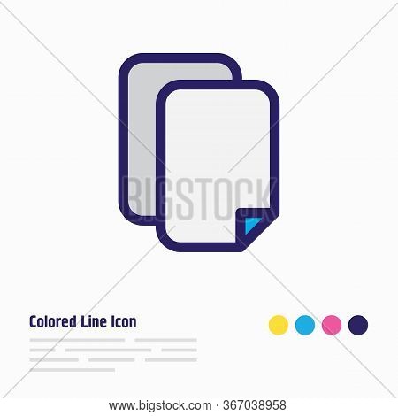Vector Illustration Of Copy Icon Colored Line. Beautiful Memory Element Also Can Be Used As Duplicat