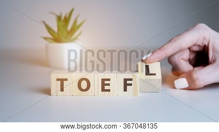 Toefl Word Concept On Cubes, English Concept.