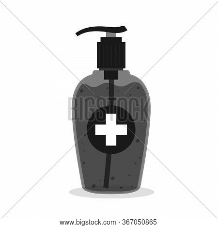 Hand Sanitiser Pump Bottle, Alcohol For Hands, Antiseptic Or Soap Gel. Vector Illustration