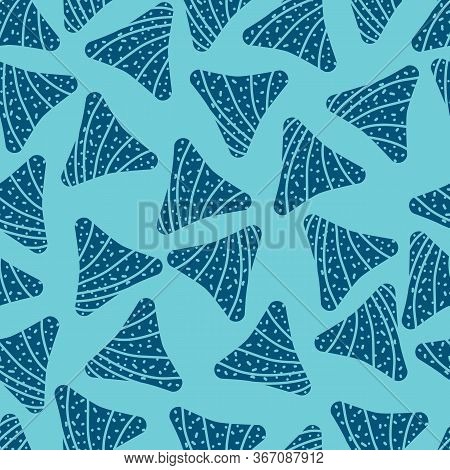 Vector Seamless Pattern With Hand Drawn Doodle Triangles.