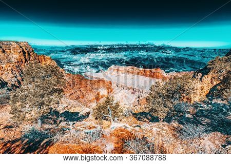 Amazing Natural Geological Formation - Grand Canyon In Arizona, Southern Rim.