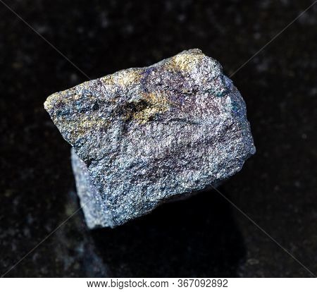 Closeup Of Sample Of Natural Mineral From Geological Collection - Raw Bornite With Chalcopyrite Rock