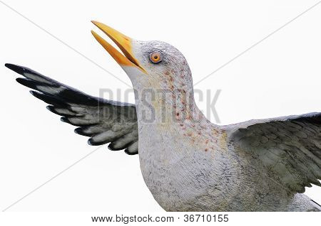 Uccello, gabbiano statua